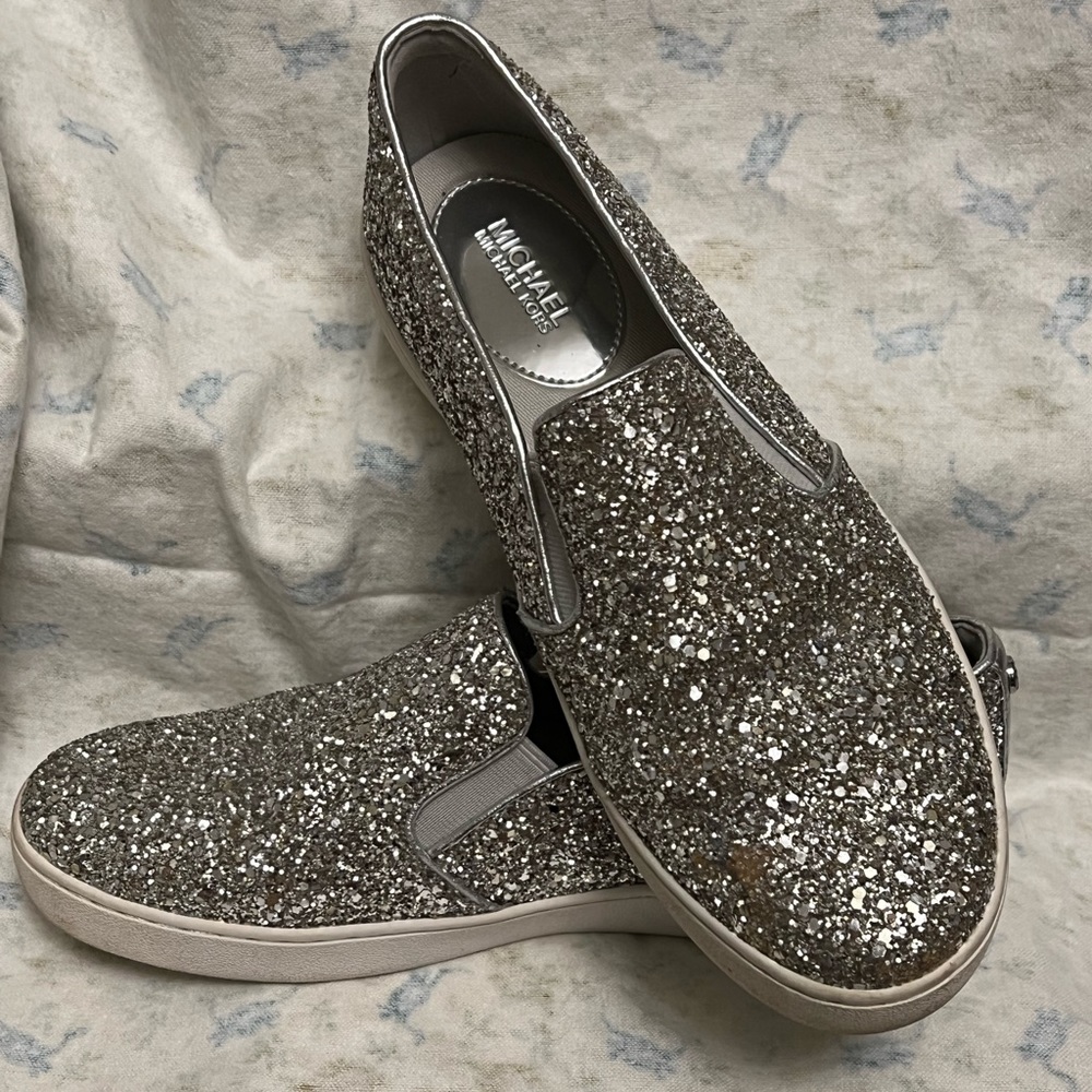Michael Kors slip-on shoes Size 6M in silver sparkle
